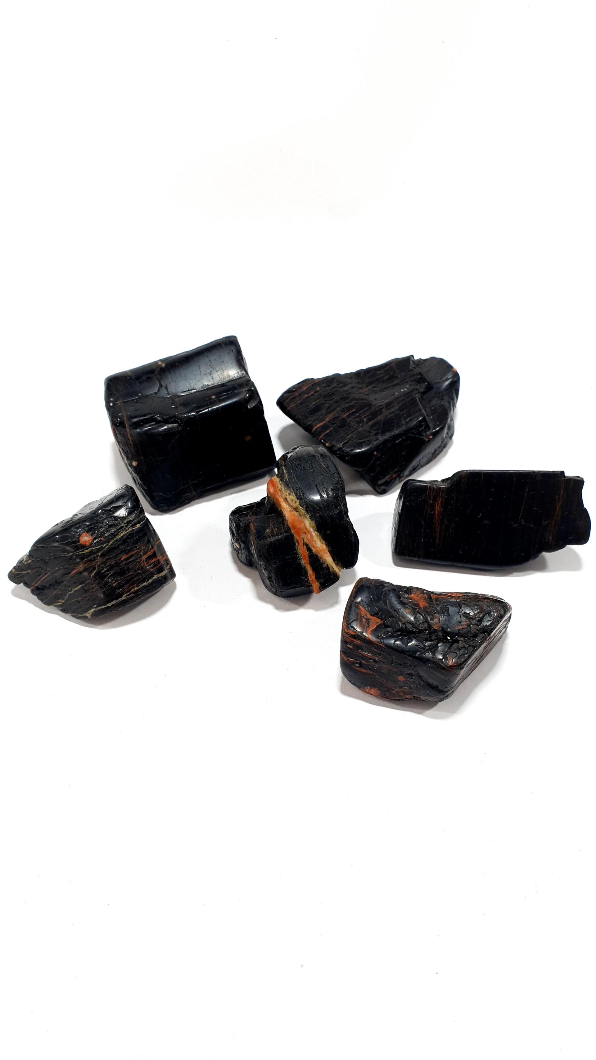 Tourmaline with Hematite — Rolled