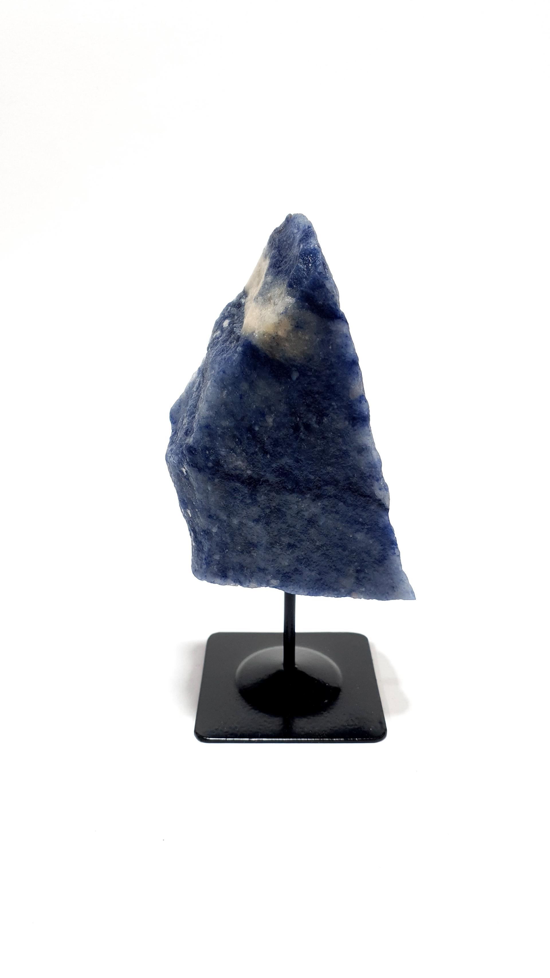 Natural Blue Quartz with Metal Base — Rough