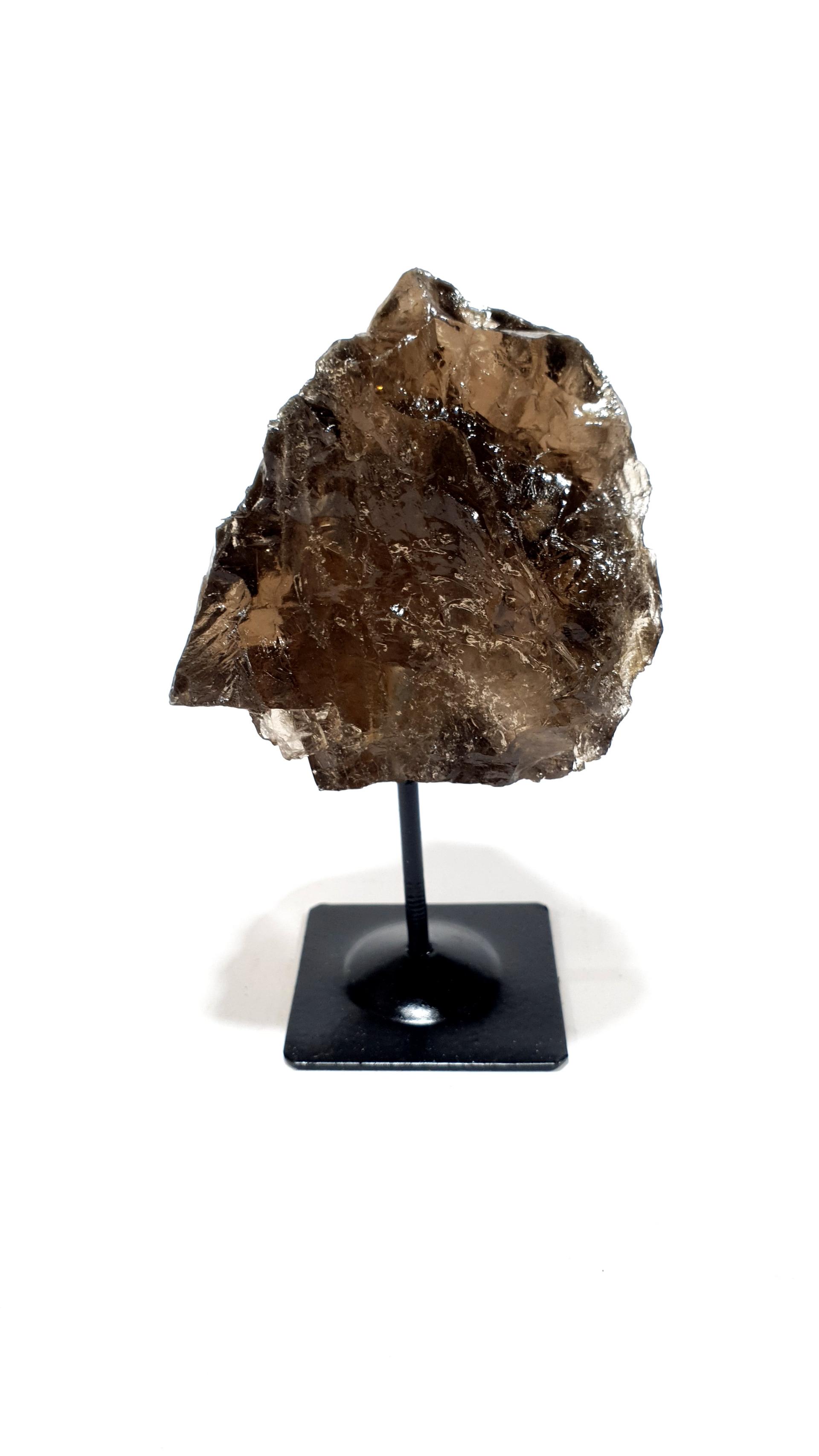 Smoky Quartz Q.B. Natural with Metal Base — Raw